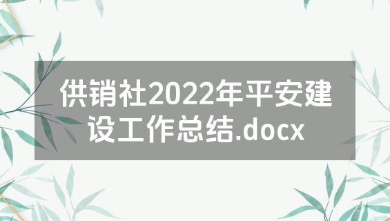 供销社2022年平安建设工作总结.docx