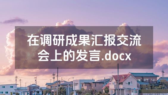 在调研成果汇报交流会上的发言.docx