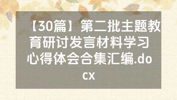 【30篇】第二批主题教育研讨发言材料学习心得体会合集汇编.docx