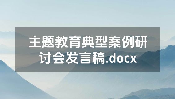 主题教育典型案例研讨会发言稿.docx