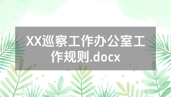 XX巡察工作办公室工作规则.docx