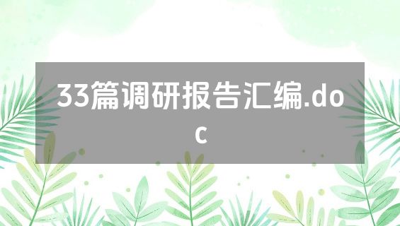 33篇调研报告汇编.doc