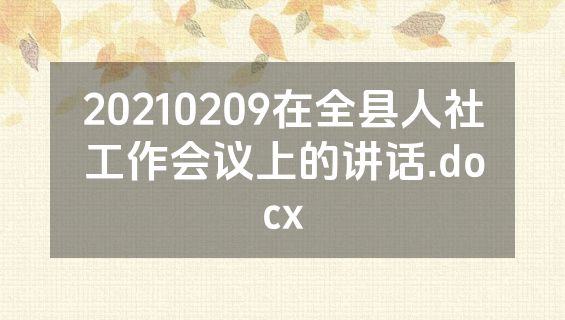 20210209在全县人社工作会议上的讲话.docx