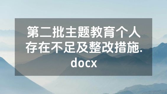 第二批主题教育个人存在不足及整改措施.docx