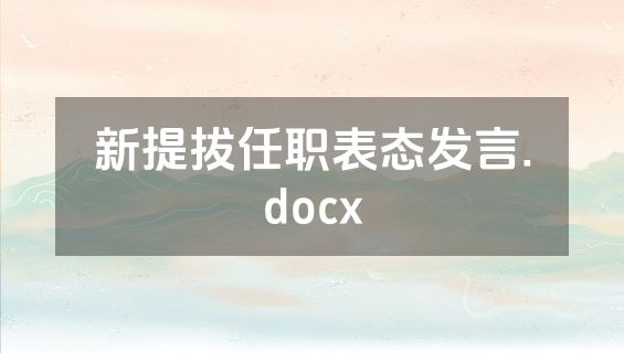 新提拔任职表态发言.docx
