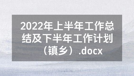2022年上半年工作总结及下半年工作计划（镇乡）.docx