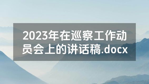 2023年在巡察工作动员会上的讲话稿.docx