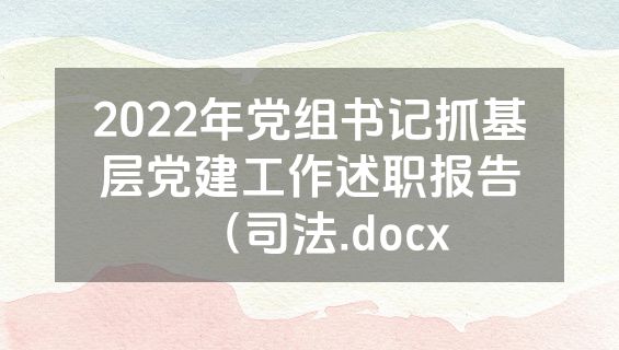 2022年党组书记抓基层党建工作述职报告（司法.docx