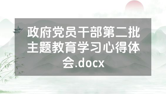 政府党员干部第二批主题教育学习心得体会.docx