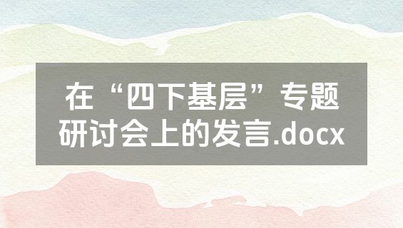 在“四下基层”专题研讨会上的发言.docx