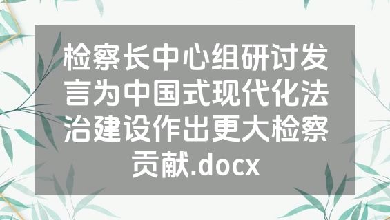 检察长中心组研讨发言为中国式现代化法治建设作出更大检察贡献.docx