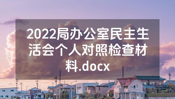 2022局办公室民主生活会个人对照检查材料.docx