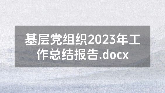 基层党组织2023年工作总结报告.docx