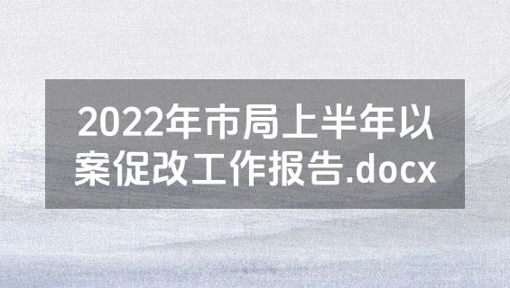 2022年市局上半年以案促改工作报告.docx