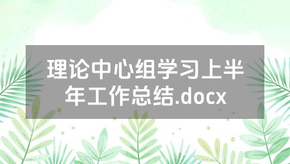 理论中心组学习上半年工作总结.docx