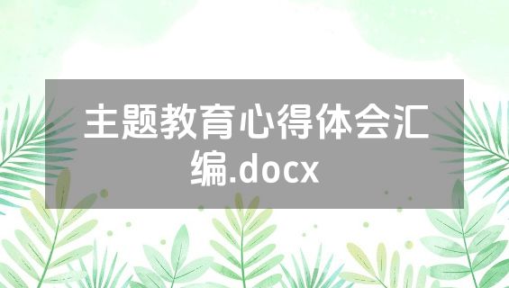主题教育心得体会汇编.docx