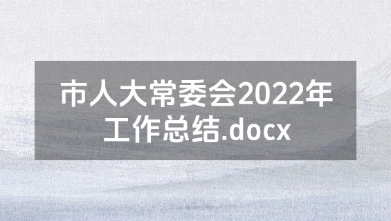 市人大常委会2022年工作总结.docx