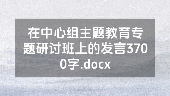 在中心组主题教育专题研讨班上的发言3700字.docx