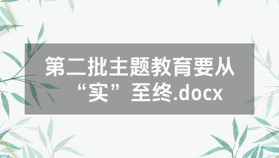 第二批主题教育要从“实”至终.docx