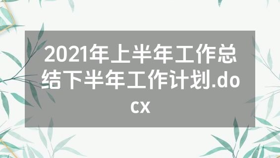 2021年上半年工作总结下半年工作计划.docx