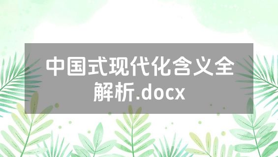 中国式现代化含义全解析.docx