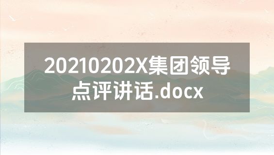 20210202X集团领导点评讲话.docx