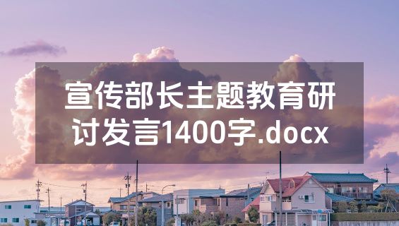 宣传部长主题教育研讨发言1400字.docx