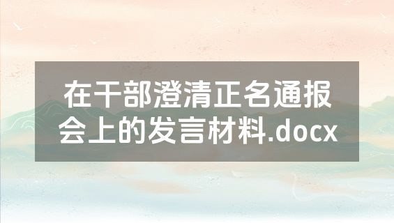 在干部澄清正名通报会上的发言材料.docx