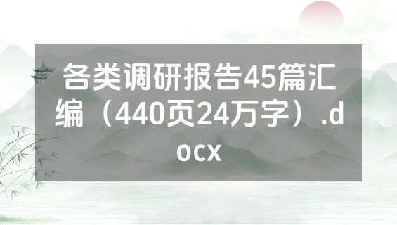 各类调研报告45篇汇编（440页24万字）.docx