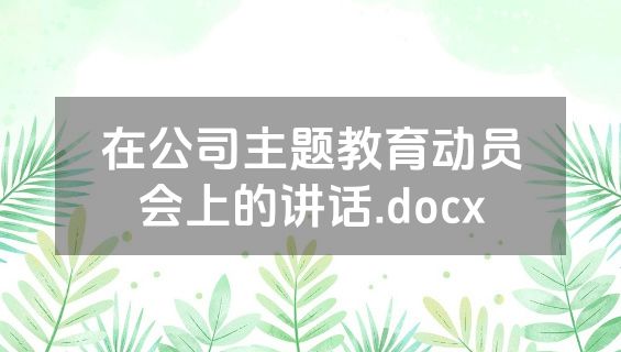 在公司主题教育动员会上的讲话.docx