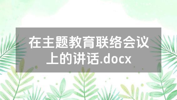 在主题教育联络会议上的讲话.docx