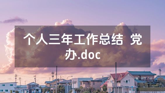 个人三年工作总结  党办.doc