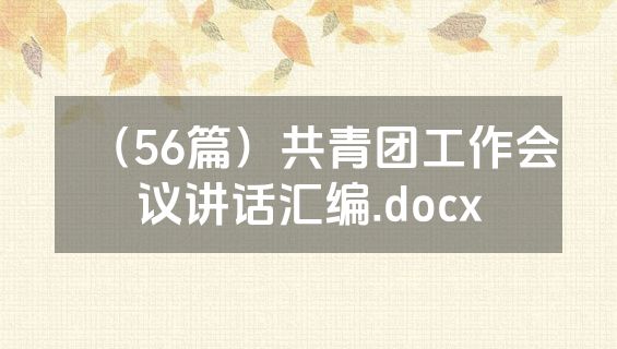 （56篇）共青团工作会议讲话汇编.docx