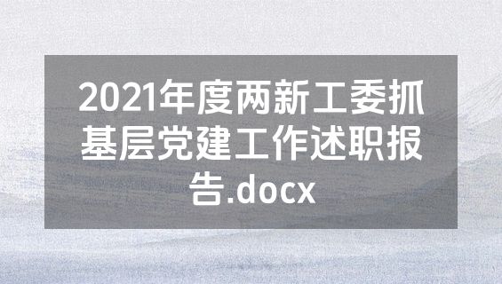 2021年度两新工委抓基层党建工作述职报告.docx