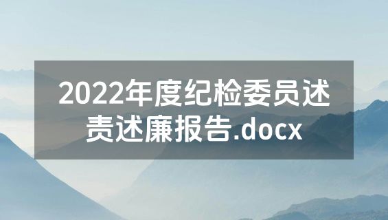 2022年度纪检委员述责述廉报告.docx