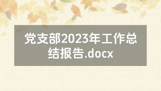党支部2023年工作总结报告.docx