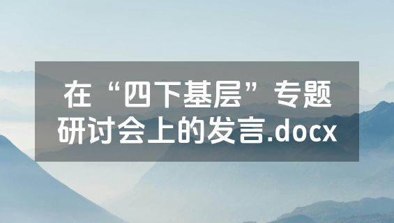 在“四下基层”专题研讨会上的发言.docx