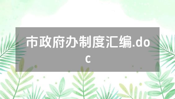 市政府办制度汇编.doc