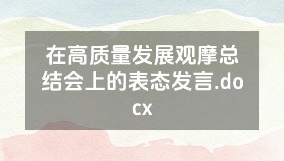 在高质量发展观摩总结会上的表态发言.docx