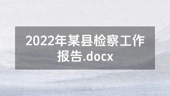 2022年某县检察工作报告.docx