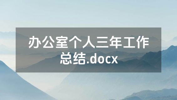 办公室个人三年工作总结.docx