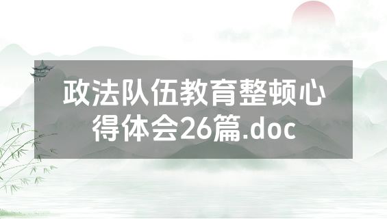 政法队伍教育整顿心得体会26篇.doc