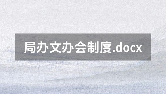 局办文办会制度.docx