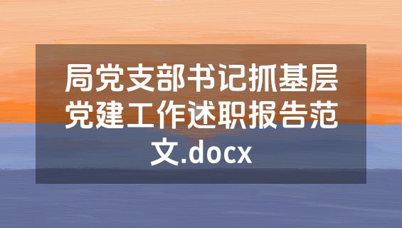 局党支部书记抓基层党建工作述职报告范文.docx