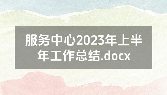 服务中心2023年上半年工作总结.docx