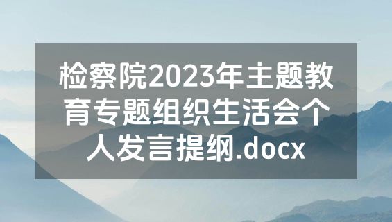 检察院2023年主题教育专题组织生活会个人发言提纲.docx