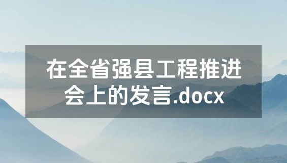 在全省强县工程推进会上的发言.docx