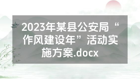 2023年某县公安局“作风建设年”活动实施方案.docx