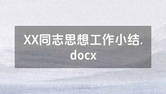 XX同志思想工作小结.docx