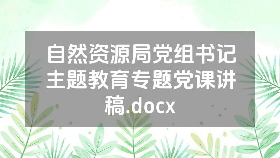 自然资源局党组书记主题教育专题党课讲稿.docx